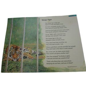 Sleepy Tiger Grade School Poster Babs Bell Hajdusiewicz 30246 Poetry VNTG
